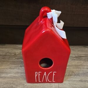 Rae Dunn Red Peace Birdhouse